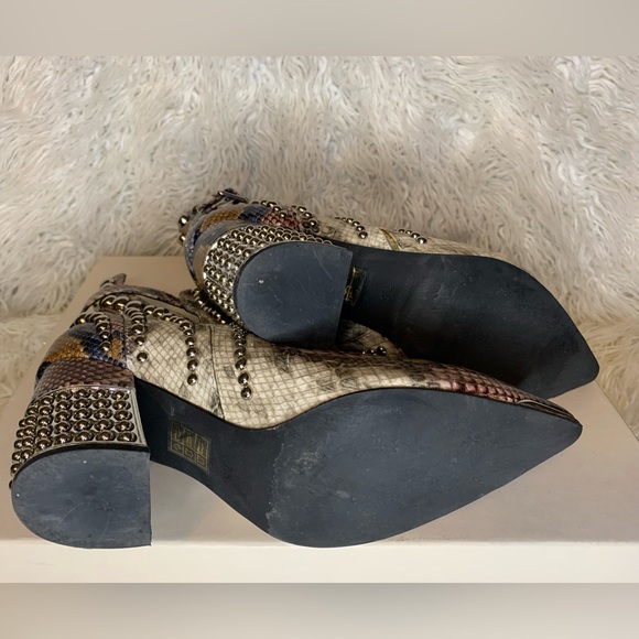 Jeffrey Campbell Snakeskin Colourful Leather Ankle Booties size US 7.5 - Picture 4 of 5